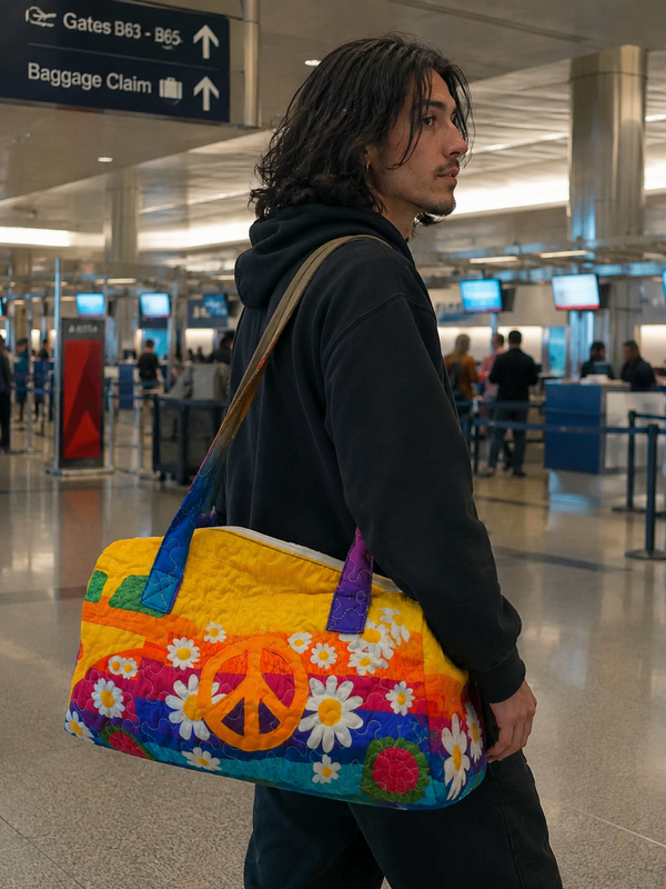 Every Stitch Tells a Story Patchicot Duffel Bag Retro