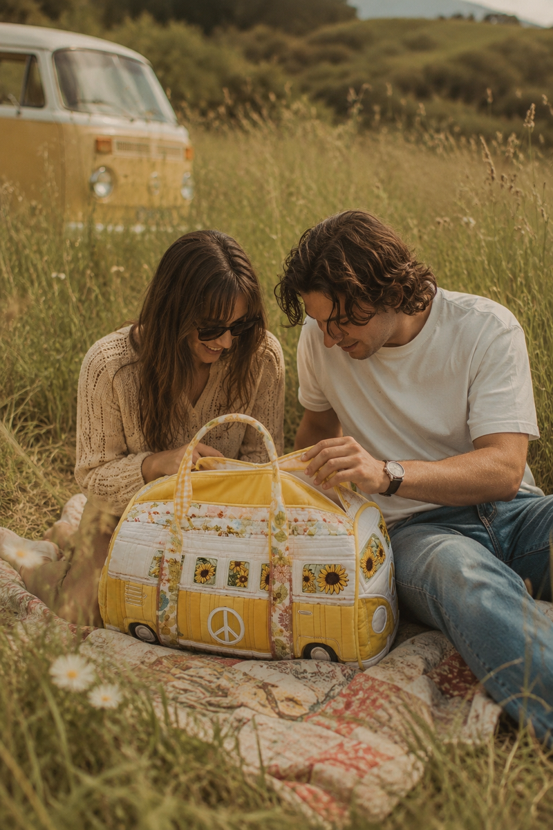 PACHICOT SUNFLOWER DUFFEL BAG VINTAGE PHOTOSHOOT