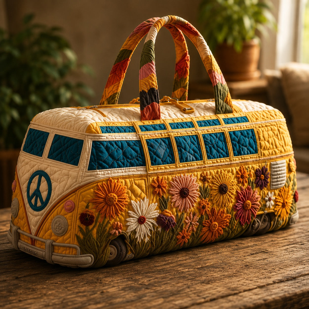 Golden Hour Drifter Duffel Bag | Vintage Quilted Travel Bag